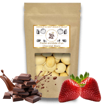 Fraise enrobée Chocolat Blanc FRUITS SECS ighma