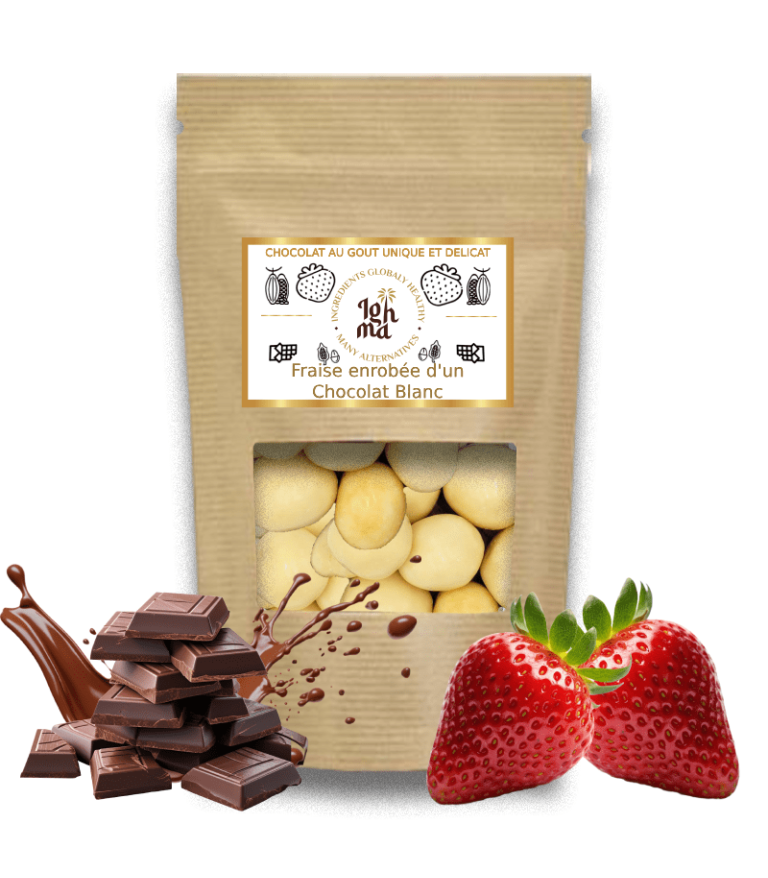 Fraise enrobée Chocolat Blanc FRUITS SECS ighma