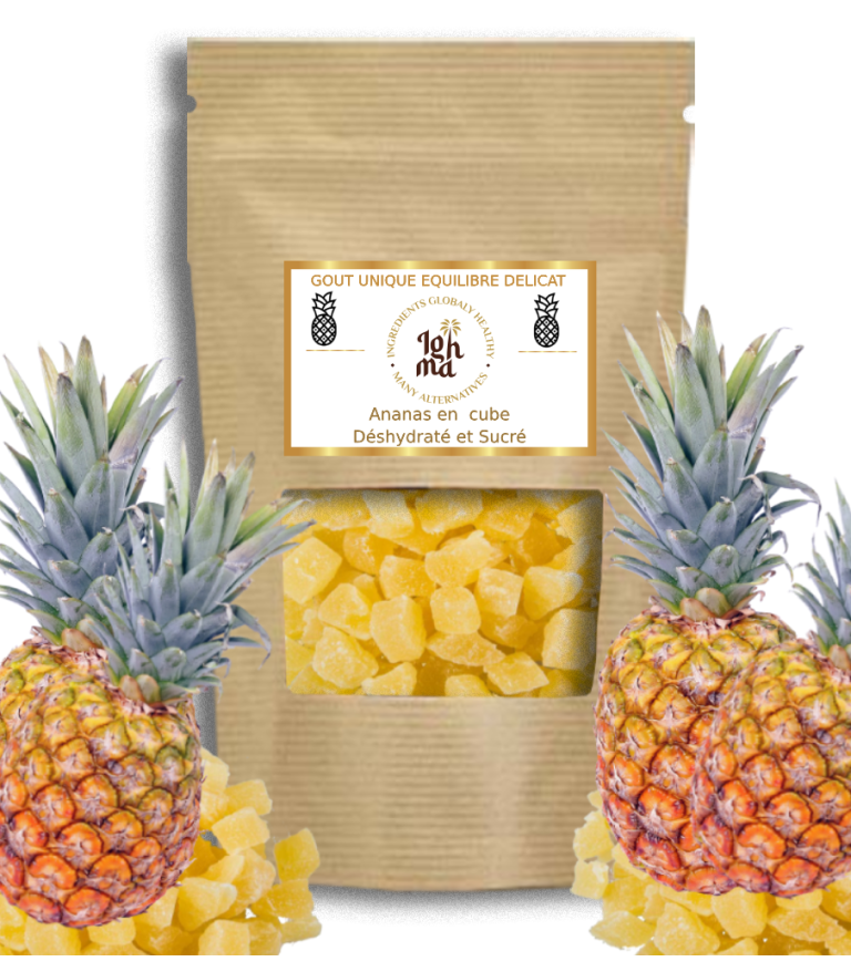 Ananas en petits en cubes Fruits déshydratés Sucrées ighma